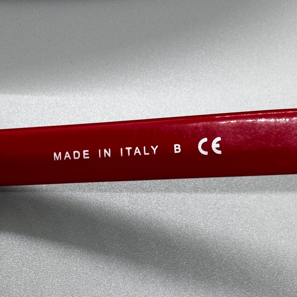 CHANEL Red & Navy Oversized Sunglasses with Multicolor Logo - Picture 6 of 16